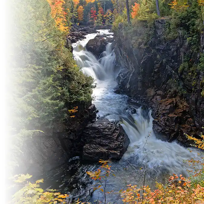Magnifique paysage des chutes Dorwin de Rawdon, QC près de Système de Sécurité Lanaudière Inc.
