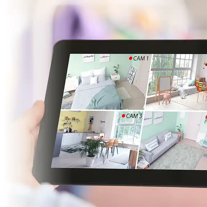 Caméra de surveillance à 4 canaux avec vue vidéo quadruple